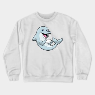 Dolphin with Cup of Coffee Crewneck Sweatshirt